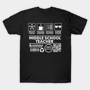 middle school teacher black T-Shirt